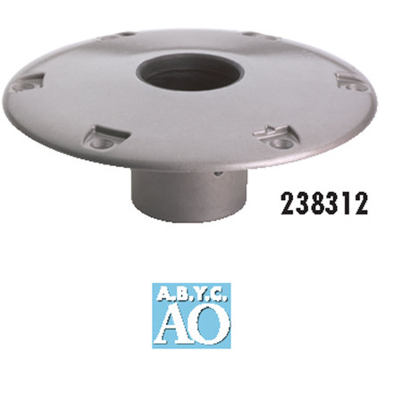 ATTWOOD Attwood 238312-1 238 Series Aluminum Socket Base - 9" Round, Anodized 238312-1